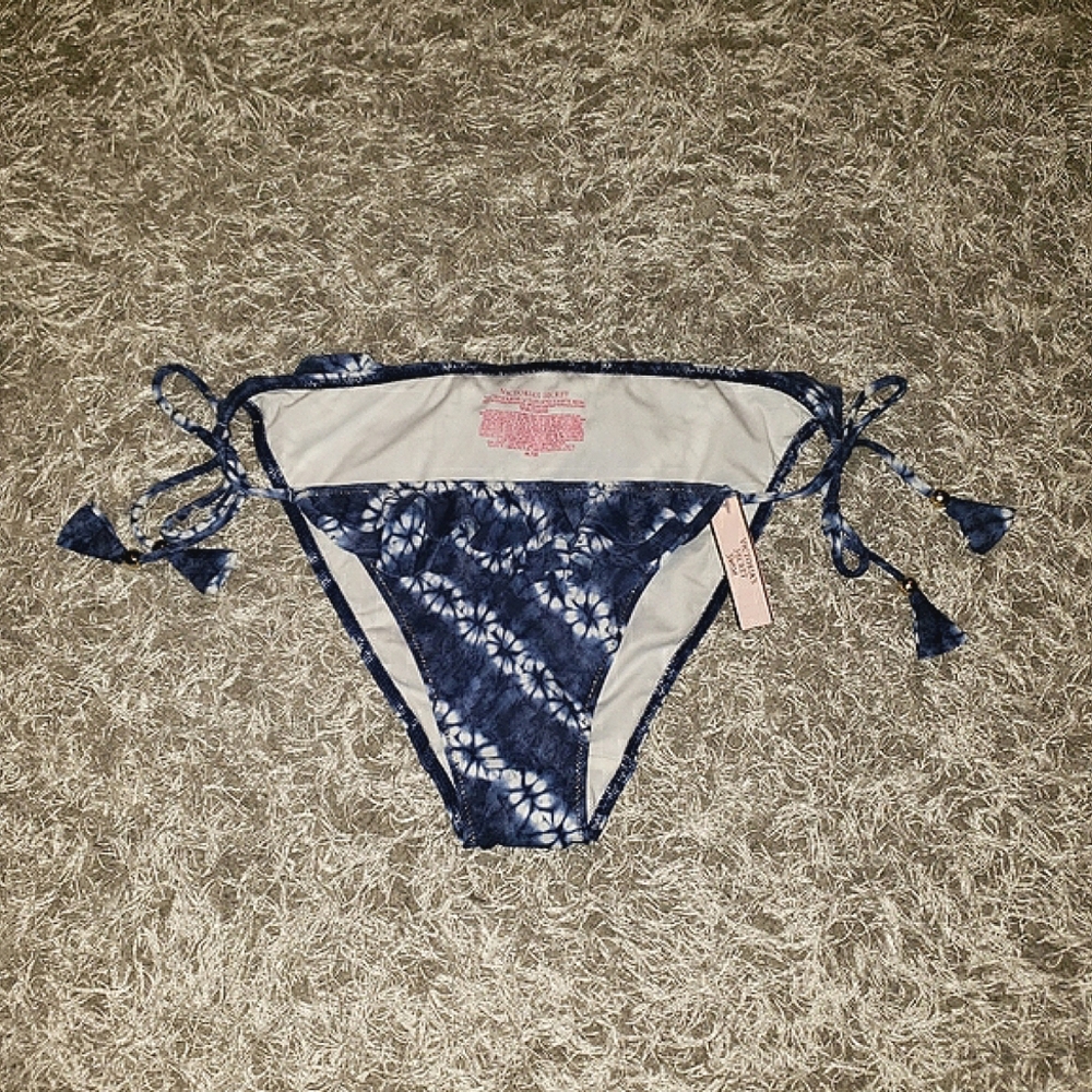 Victoria Secret Blue/White Bikini Bottom, M